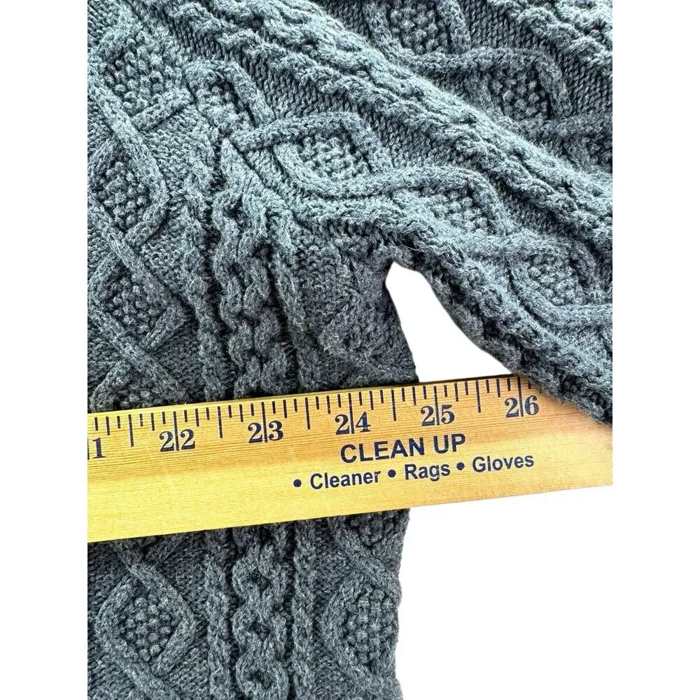 Carbon 2 Cobalt Greystones Fisherman Cable Knit 1/4 Zip Mens XL Sweater Sherpa
